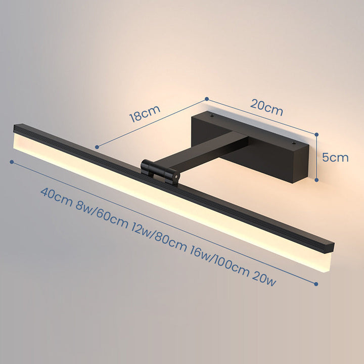 Zeitgenössisches schwarzes LED-Spiegel Badezimmer Vanity Light | Karnz