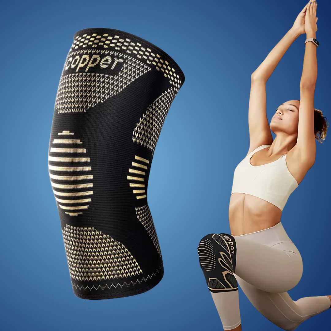 CopperFlex Knee Compression Sleeve | zur Schmerzlinderung - Unterstützung - Mobilität - perfekt für Athleten, Arthritis, Senioren und Verletzungsrehabilitation Karnz