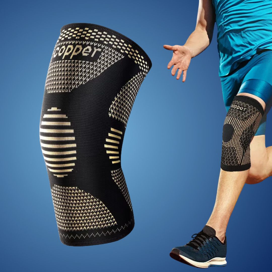 CopperFlex Knee Compression Sleeve | zur Schmerzlinderung - Unterstützung - Mobilität - perfekt für Athleten, Arthritis, Senioren und Verletzungsrehabilitation Karnz