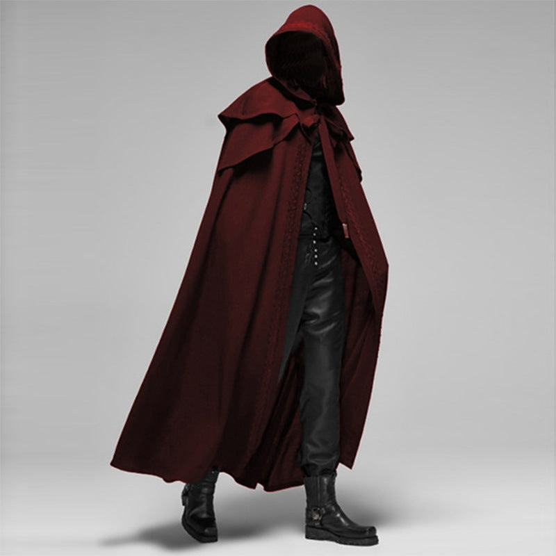 Unisex Kapuzenumhang | Gothic Samt Umhang | Schwarz