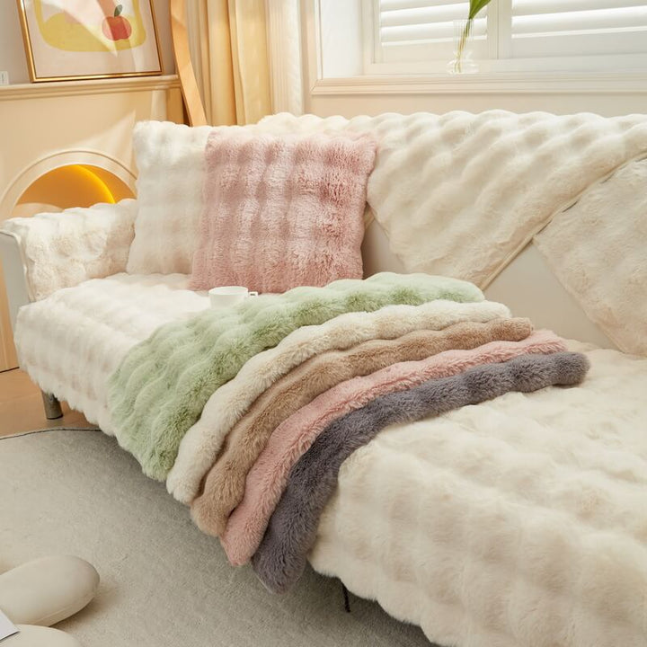 Kuschelplüsch Einfarbige Rutschfeste Couchdecke für Komfort | Karnz