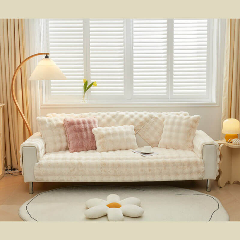 Kuschelplüsch Einfarbige Rutschfeste Couchdecke für Komfort | Karnz