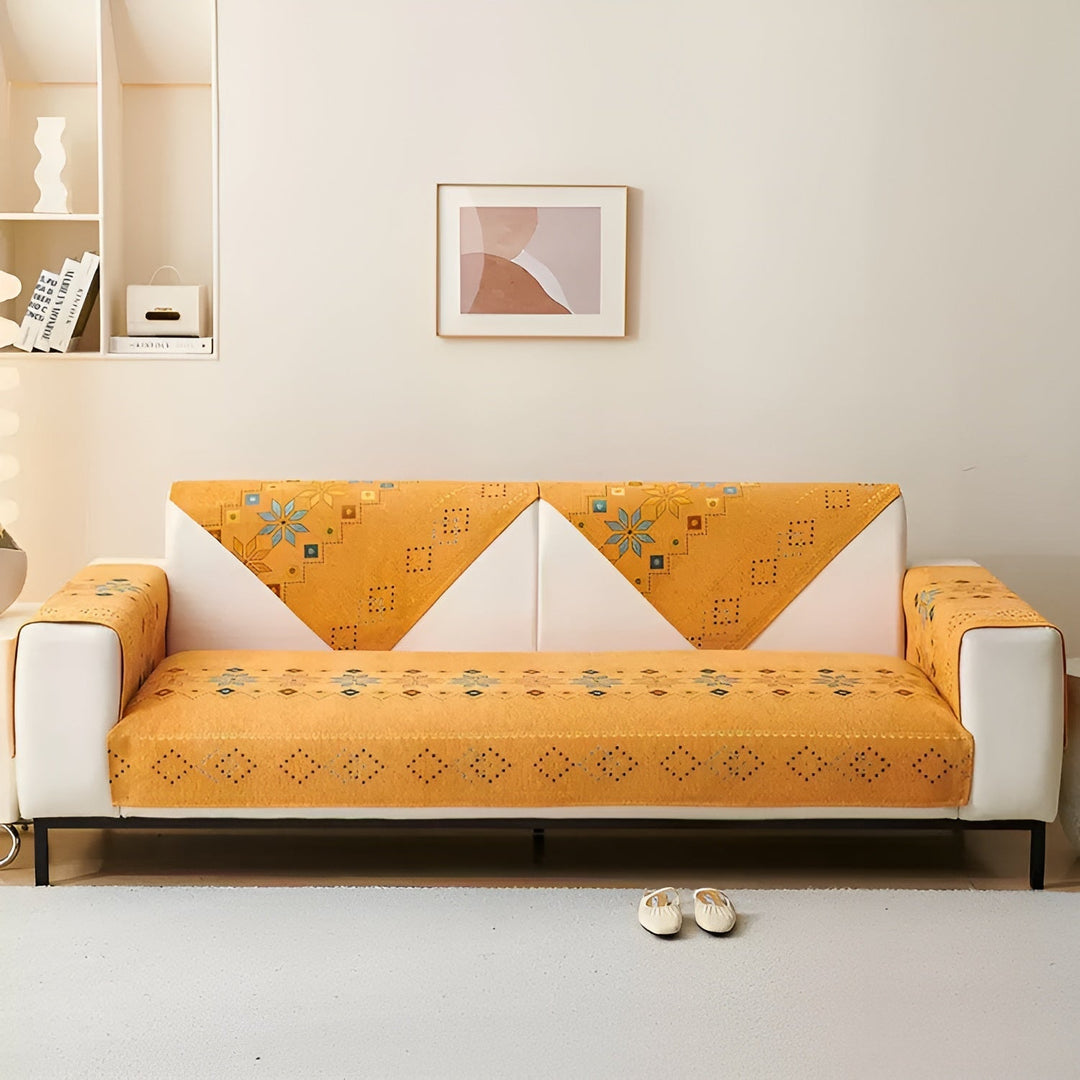 Boho-Style-Sofabezug – Elastisch & Ganzjährig Nutzbar | Schützt und Gibt Ein Neues Aussehen | Karnz