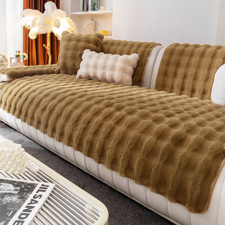 Kuschelplüsch Einfarbige Rutschfeste Couchdecke für Komfort | Karnz