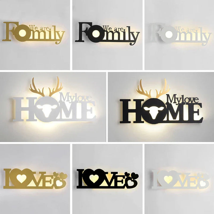 Moderne LED-Buchstabenlampe zur Wandmontage – Dekoratives Licht für Wohn- und Büros | Karnz