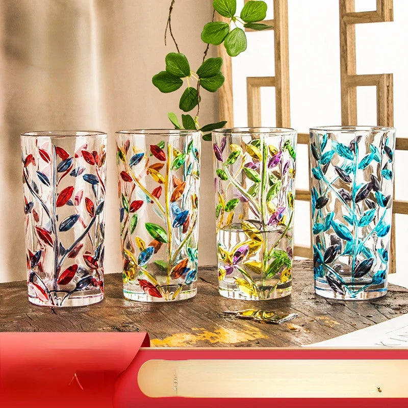 Handgemalte Blattglas-Tasse | Karnz