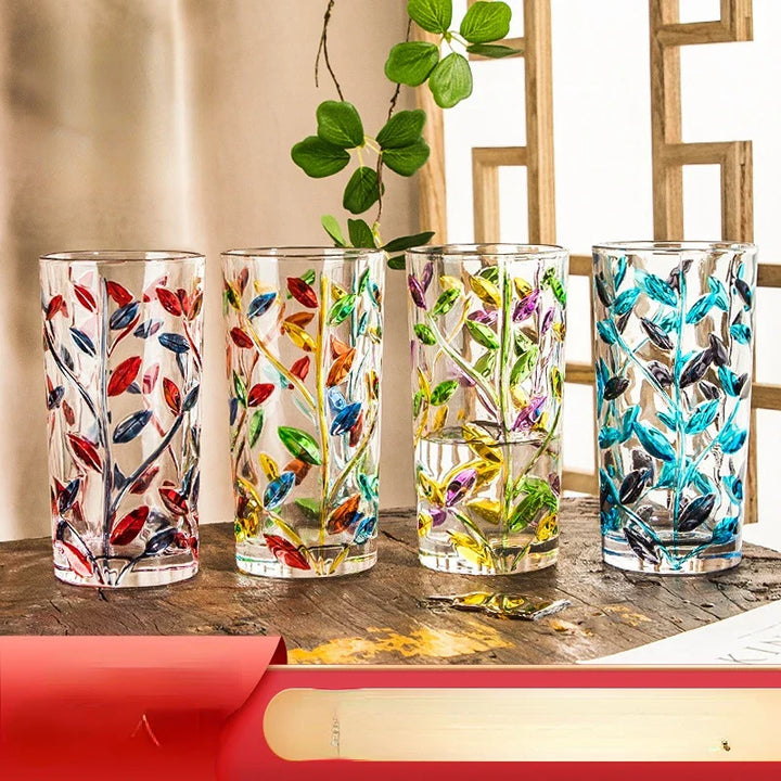 Handgemalte Blattglas-Tasse | Karnz