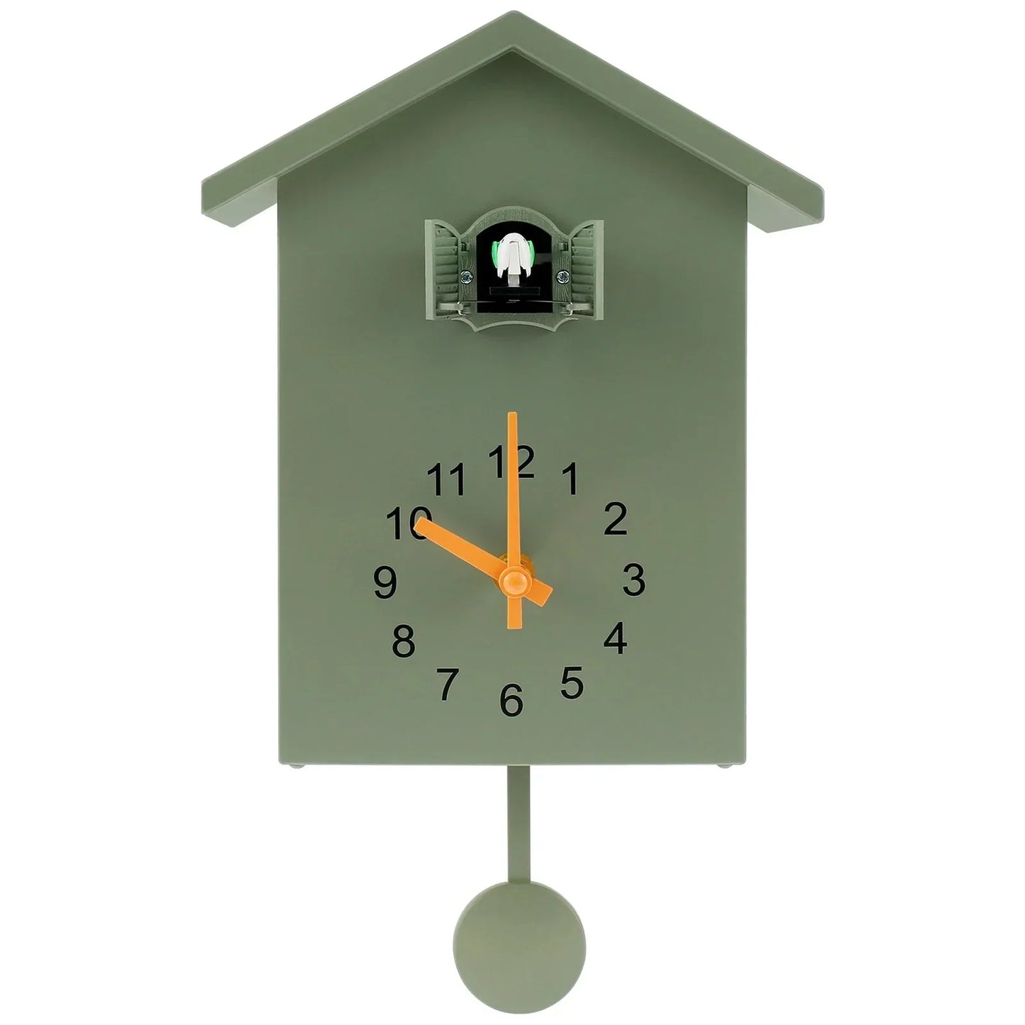 Kuckucksuhr mit Pendel, zierliche Kuckucksuhr mit Vogelmotiv, batteriebetrieben, Wanduhr für die Wohnzimmerdekoration