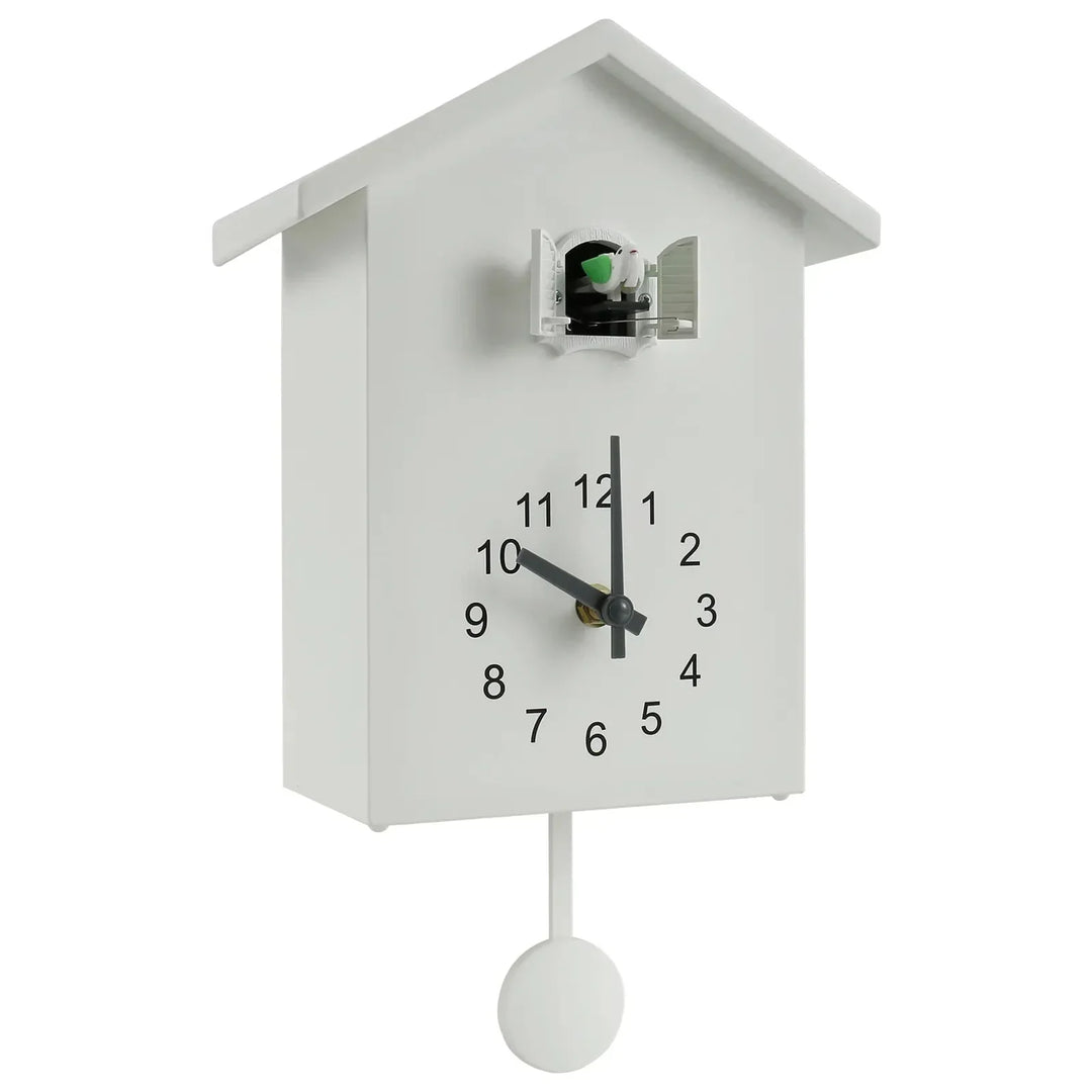 Kuckucksuhr mit Pendel, zierliche Kuckucksuhr mit Vogelmotiv, batteriebetrieben, Wanduhr für die Wohnzimmerdekoration