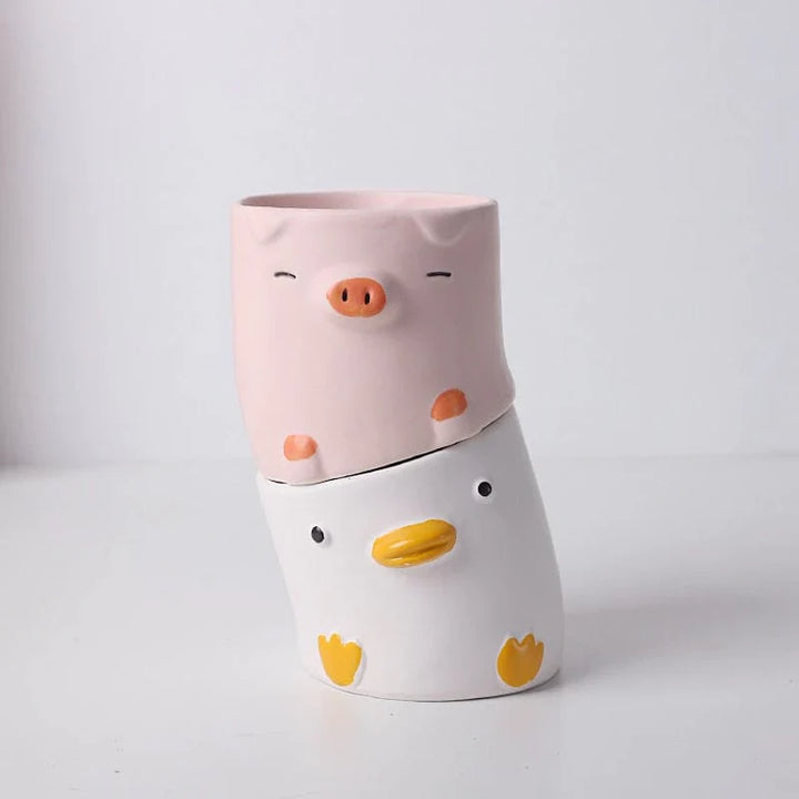 Niedlicher Cartoon Tier Blumenpot Schüssel