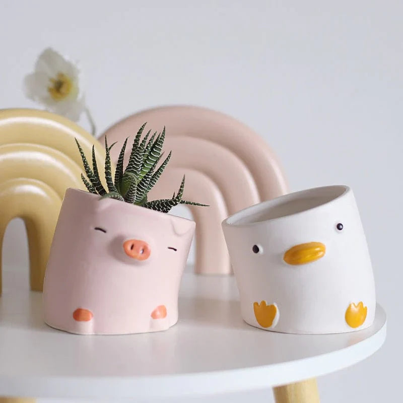 Niedlicher Cartoon Tier Blumenpot Schüssel