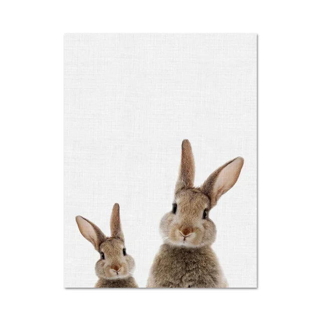 Niedliche Kaninchenfoto-Shooting-Plakat Wandkunst Fine Art Leinwanddrucke Baby-Tierbilder für das Kinderzimmer Wanddekoration