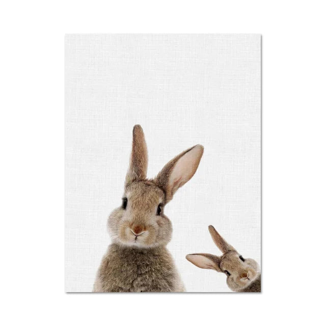 Niedliche Kaninchenfoto-Shooting-Plakat Wandkunst Fine Art Leinwanddrucke Baby-Tierbilder für das Kinderzimmer Wanddekoration