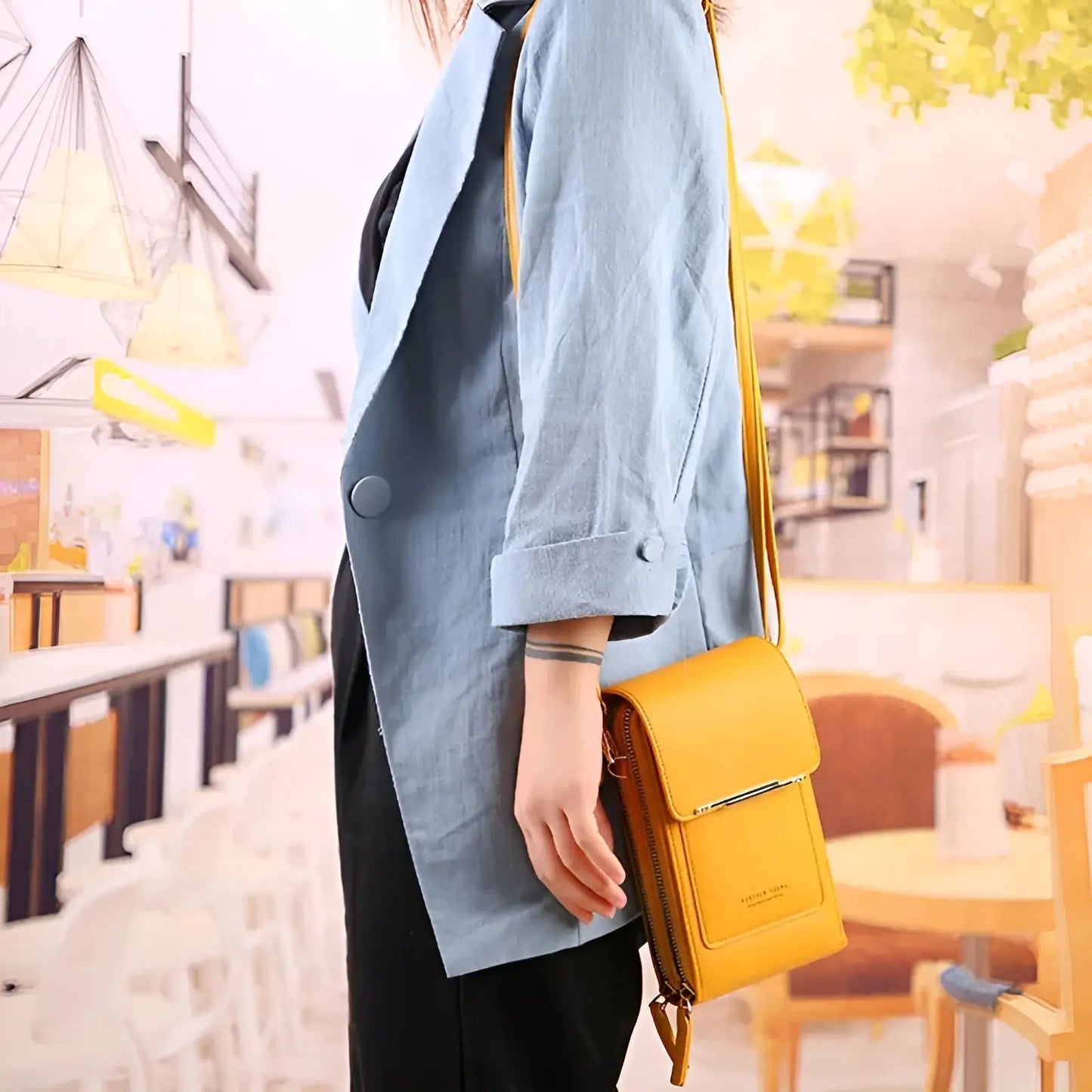 Trendy Leder Anti-Diebstahl Damen Schultertasche - SecureStyle | Karnz