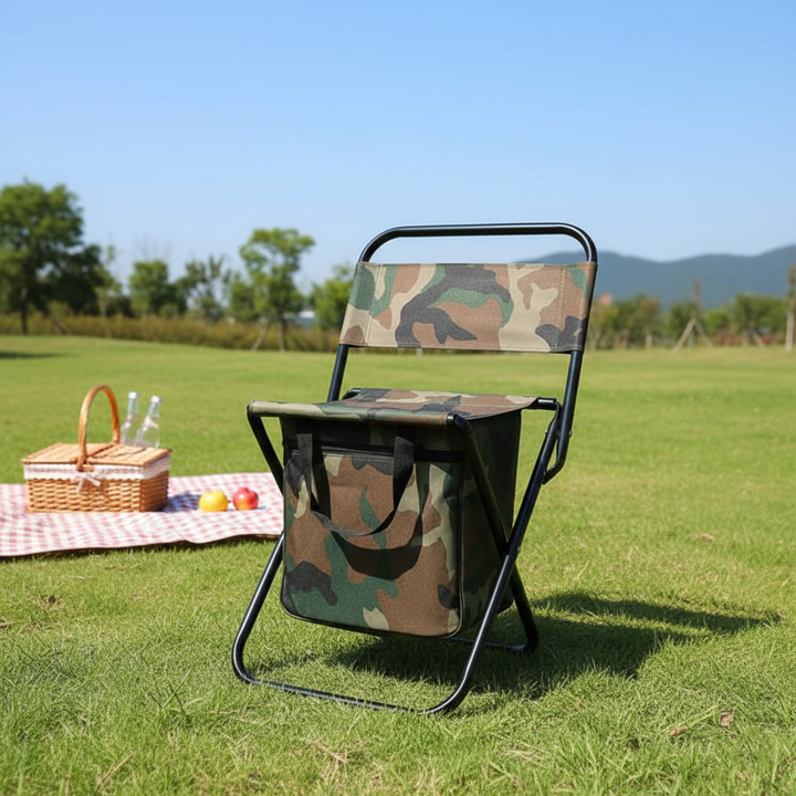 Zeitgenössischer Industrie Rechteckiger Oxford-Stoff Stahlrohr Klappstuhl Rückenlehne Armlehnlos Für Garten & Outdoor Terrasse | Karnz