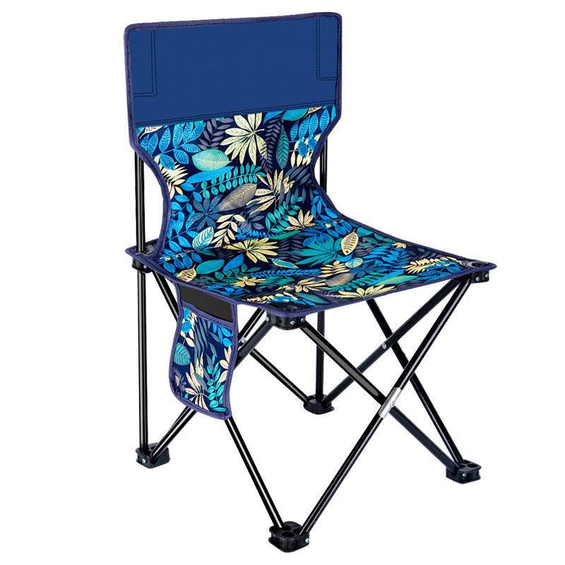Zeitgenössischer skandinavischer Oxford-Stoff Stahl X-förmiger klappbarer Outdoor-Stuhl mit Rückenlehne für Camping & Strand | Karnz