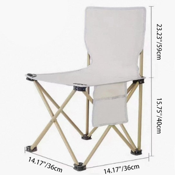 Zeitgenössischer skandinavischer Oxford-Stoff Stahl X-förmiger klappbarer Outdoor-Stuhl mit Rückenlehne für Camping & Strand | Karnz