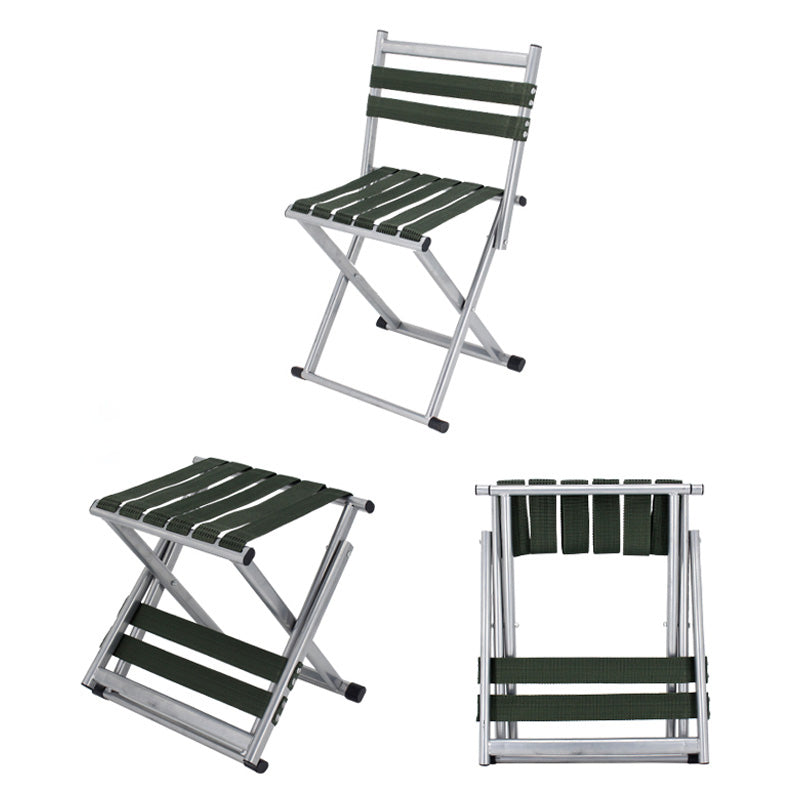 Zeitgenössischer nordischer quadratischer Nylon-Metall klappbarer Campingstuhl Fishing Chair mit Rückenlehne für den Außenbereich Patio | Karnz