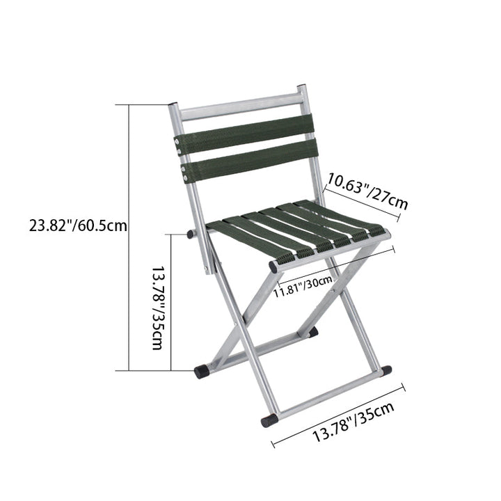 Zeitgenössischer nordischer quadratischer Nylon-Metall klappbarer Campingstuhl Fishing Chair mit Rückenlehne für den Außenbereich Patio | Karnz
