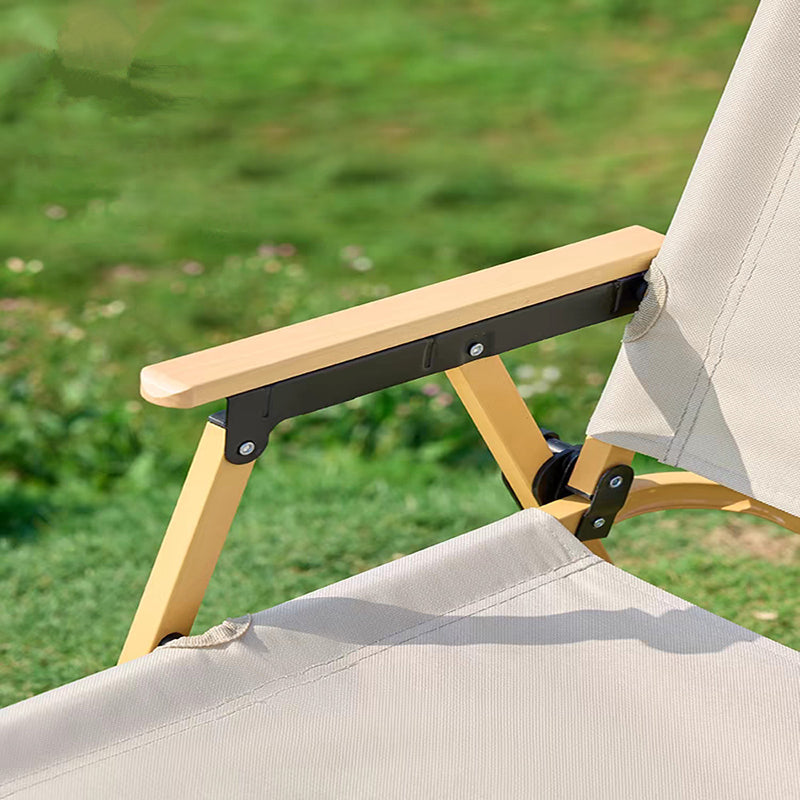 Moderner Minimalistischer Rechteckiger Buchenholz Kohlenstoffstahl Oxford-Stoff Outdoor Klapp-Campingstuhl mit Rückenlehne Armlehne für den Garten | Karnz