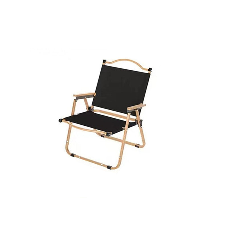 Moderner Minimalistischer Rechteckiger Buchenholz Kohlenstoffstahl Oxford-Stoff Outdoor Klapp-Campingstuhl mit Rückenlehne Armlehne für den Garten | Karnz