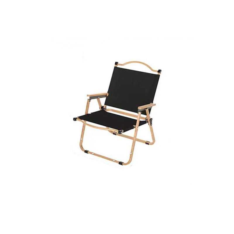 Moderner Minimalistischer Rechteckiger Buchenholz Kohlenstoffstahl Oxford-Stoff Outdoor Klapp-Campingstuhl mit Rückenlehne Armlehne für den Garten | Karnz