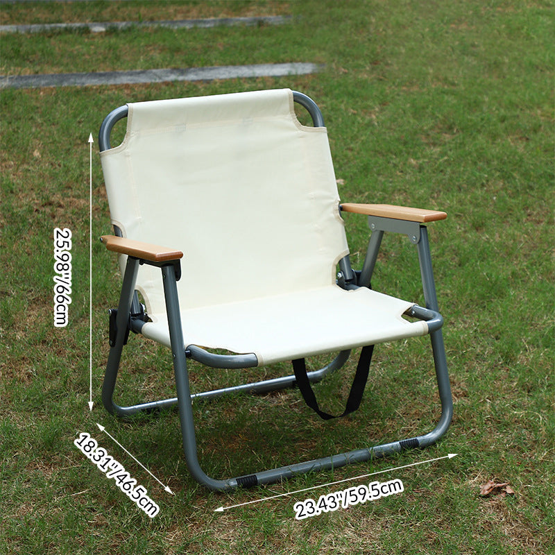 Modern Minimalistische Rechteckige Kohlenstoffstahl Oxford-Gewebe Zusammenklappbarer Campingstuhl Rückenlehne Armlehne Für Garten | Karnz