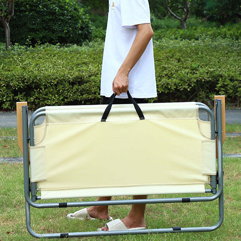 Modern Minimalistische Rechteckige Kohlenstoffstahl Oxford-Gewebe Zusammenklappbarer Campingstuhl Rückenlehne Armlehne Für Garten | Karnz