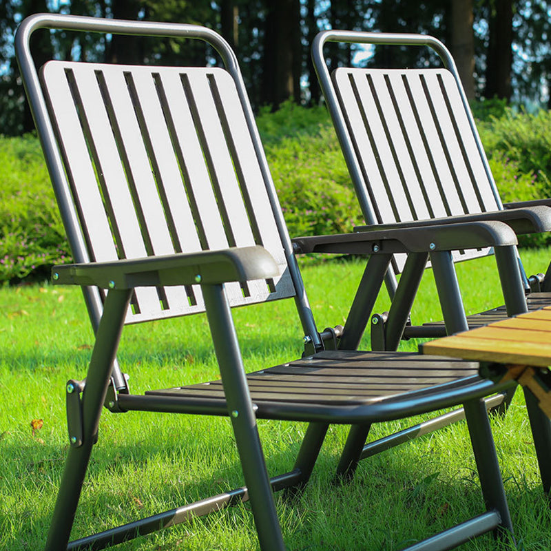 Wasserdichter, rechteckiger, faltbarer Campingstuhl aus Kohlenstoffstahl und PVC mit Rückenlehne und Armlehnen für den Garten
