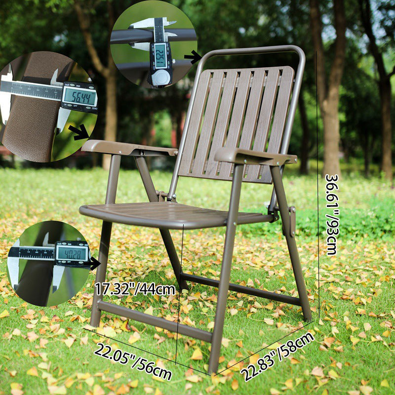 Wasserdichter, rechteckiger, faltbarer Campingstuhl aus Kohlenstoffstahl und PVC mit Rückenlehne und Armlehnen für den Garten