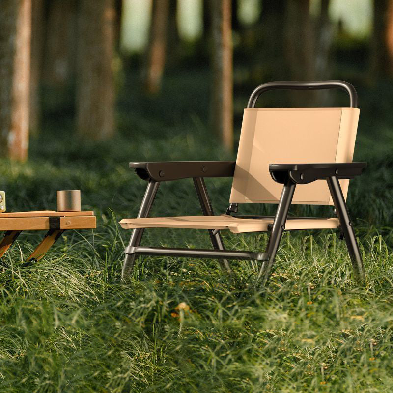 Modern minimalist quadratischer gebogener Oxford-Stoffstahlrohrstuhl mit Rückenlehne und Armlehne für den Außenbereich | Karnz