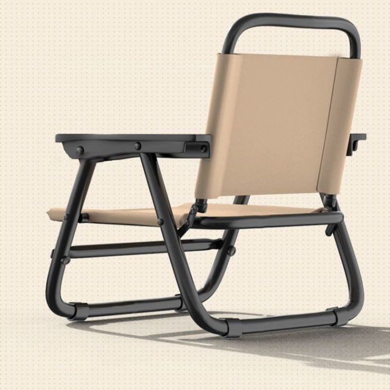 Modern minimalist quadratischer gebogener Oxford-Stoffstahlrohrstuhl mit Rückenlehne und Armlehne für den Außenbereich | Karnz