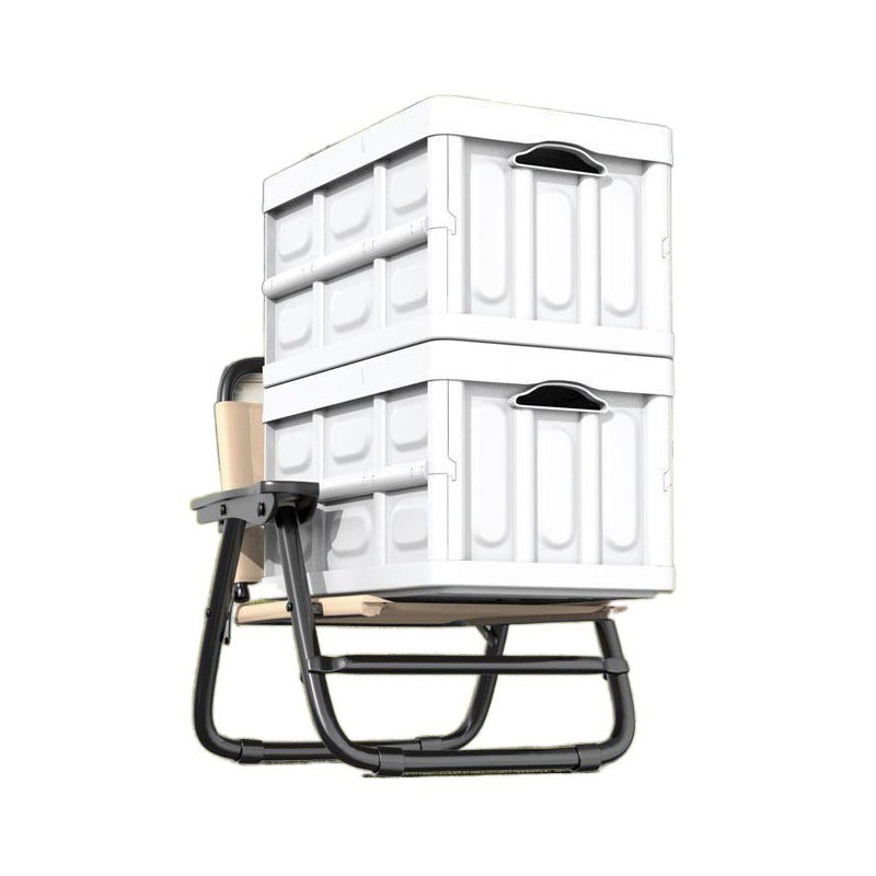 Modern minimalist quadratischer gebogener Oxford-Stoffstahlrohrstuhl mit Rückenlehne und Armlehne für den Außenbereich | Karnz