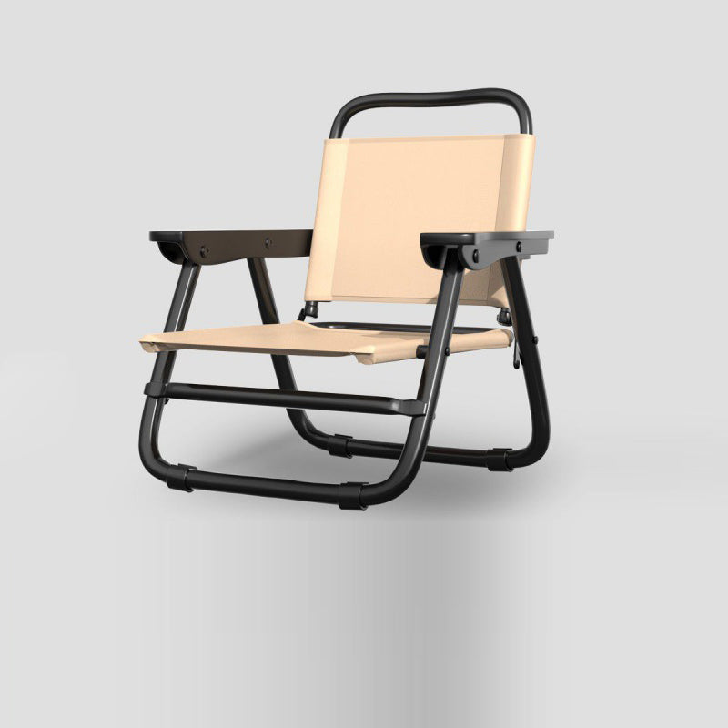 Modern minimalist quadratischer gebogener Oxford-Stoffstahlrohrstuhl mit Rückenlehne und Armlehne für den Außenbereich | Karnz