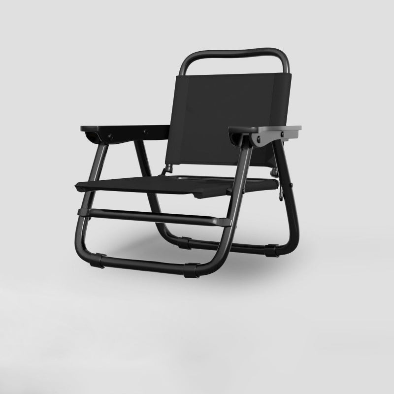 Modern minimalist quadratischer gebogener Oxford-Stoffstahlrohrstuhl mit Rückenlehne und Armlehne für den Außenbereich | Karnz
