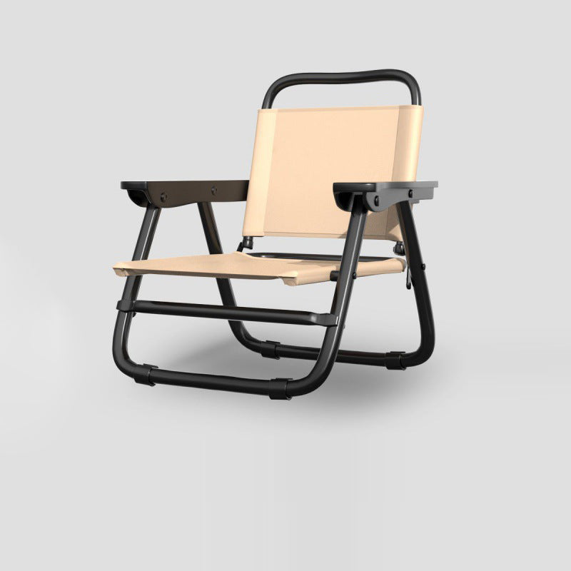 Modern minimalist quadratischer gebogener Oxford-Stoffstahlrohrstuhl mit Rückenlehne und Armlehne für den Außenbereich | Karnz