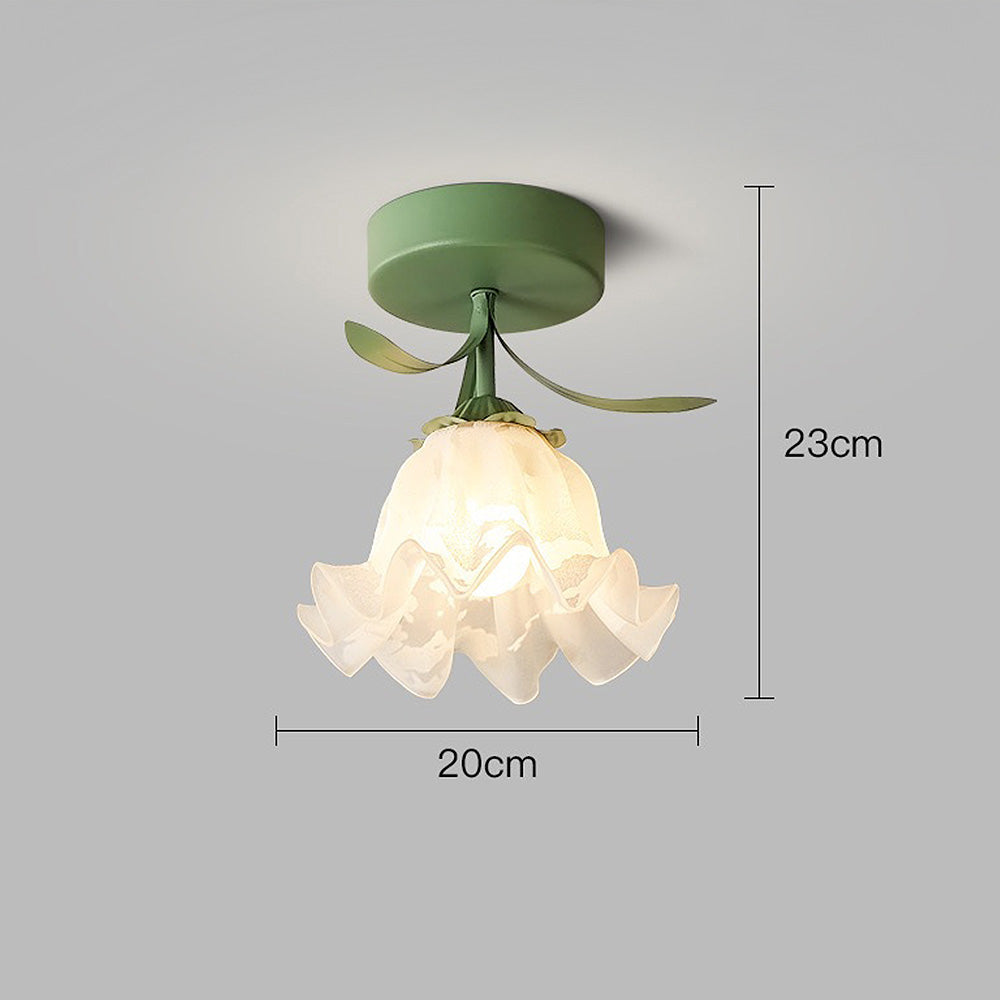 Deckenleuchte mit floralem Glasschirmdesign