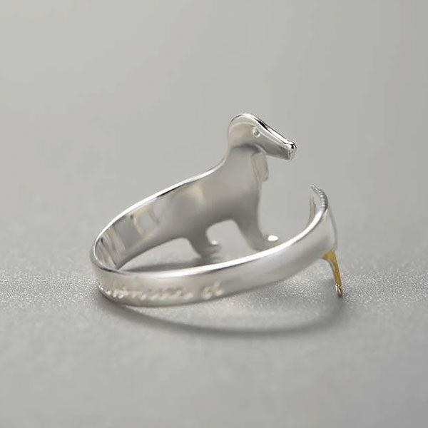 Dachshund Hund 925 Silber Verstellbarer Ring | Karnz