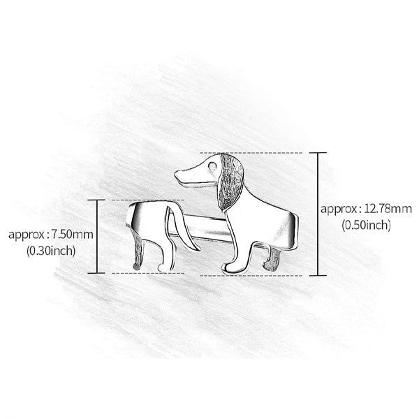 Dachshund Hund 925 Silber Verstellbarer Ring | Karnz