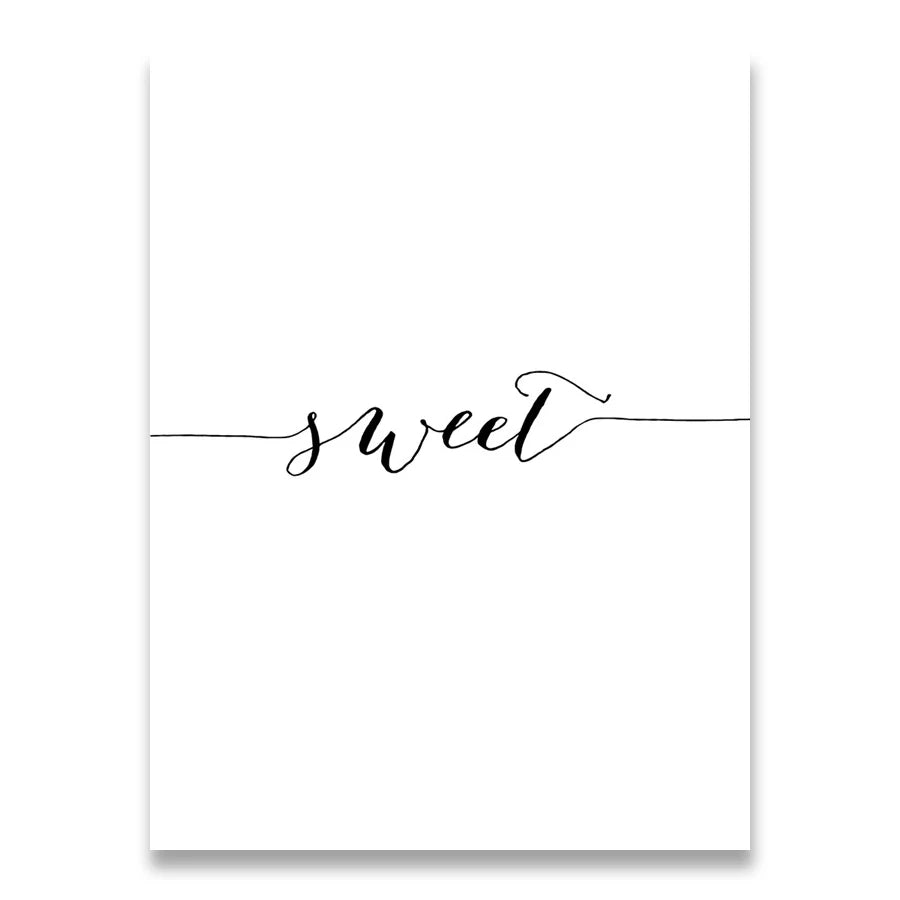 Tägliche Inspirationswörter Wandkunst Feine Kunst Leinwanddrucke Liebe Lächeln Süße Träume Zitate Poster Schwarz Weiß Bilder Für Wohnzimmer Schlafzimmer Kunst Dekor