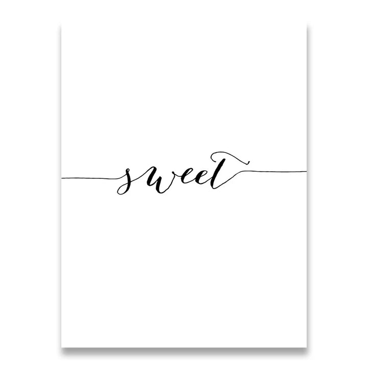 Tägliche Inspiration Wort Wandkunst Fine Art Leinwanddrucke Liebe Lächeln Süße Träume Zitate Poster Schwarz Weiß Bilder Für Wohnzimmer Schlafzimmer Kunst Dekor | Karnz