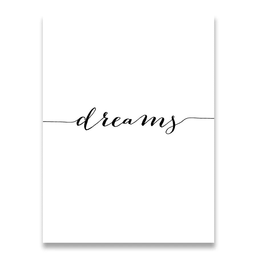 Tägliche Inspirationswörter Wandkunst Feine Kunst Leinwanddrucke Liebe Lächeln Süße Träume Zitate Poster Schwarz Weiß Bilder Für Wohnzimmer Schlafzimmer Kunst Dekor