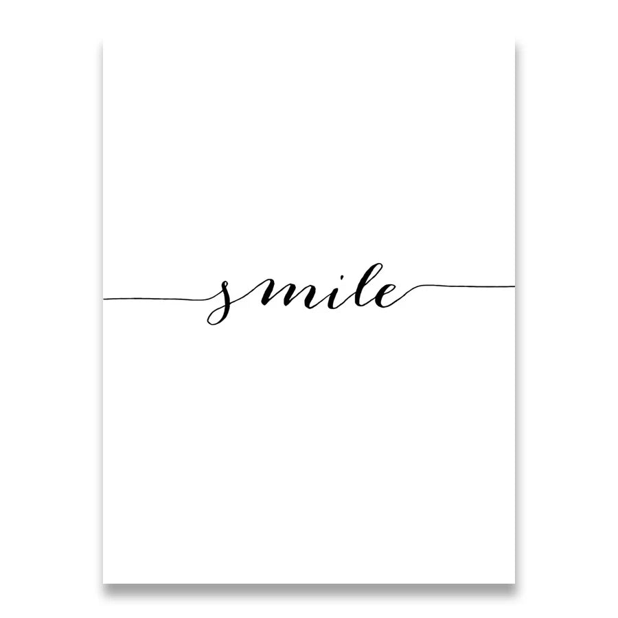 Tägliche Inspirationswörter Wandkunst Feine Kunst Leinwanddrucke Liebe Lächeln Süße Träume Zitate Poster Schwarz Weiß Bilder Für Wohnzimmer Schlafzimmer Kunst Dekor