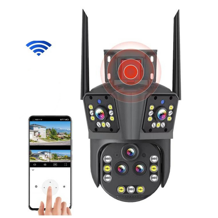 DualGuard Ultra 10K – 20MP Überwachungskamera mit 5 Linsen und 20x Zoom | Karnz