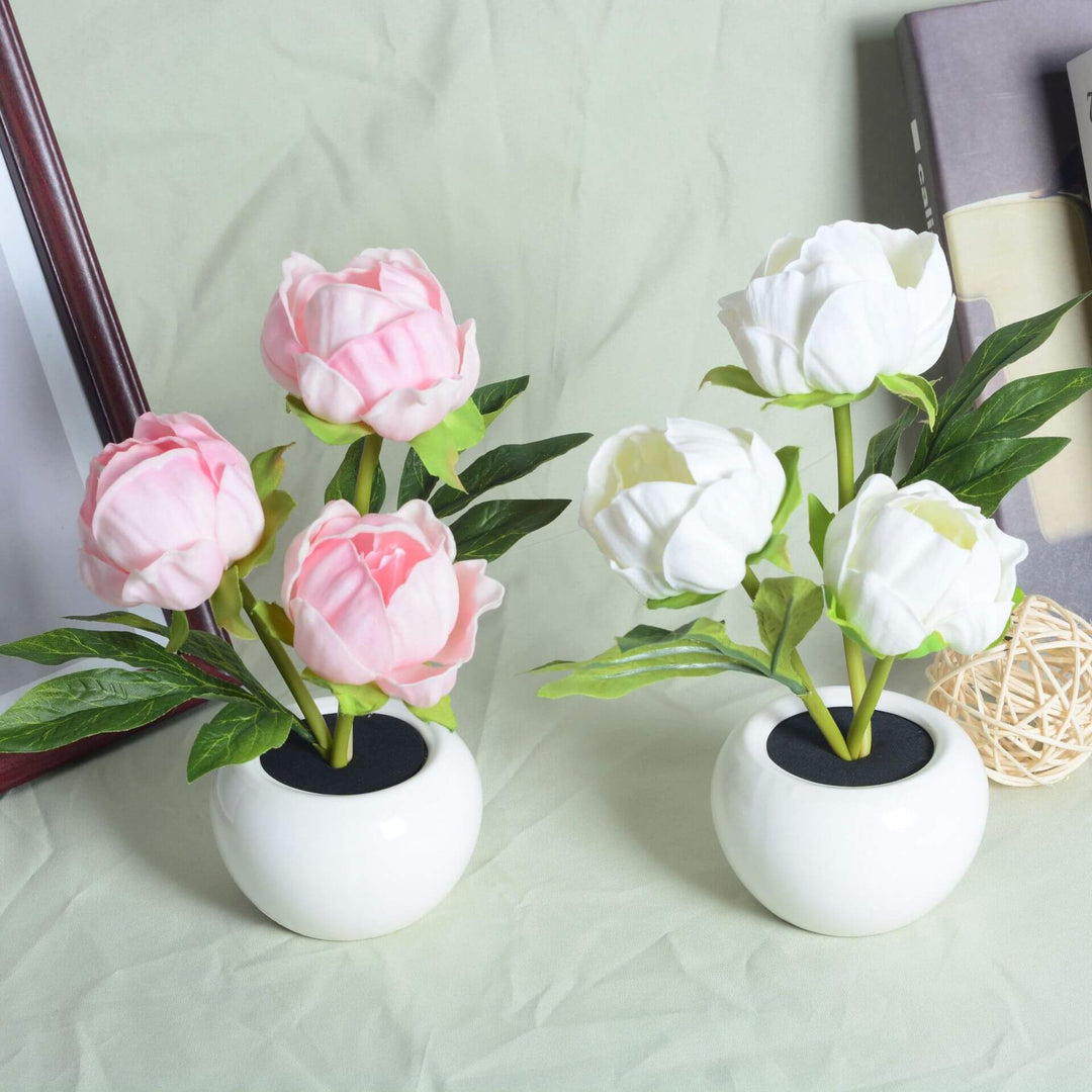 Moderne, kreative LED-Tischleuchte in Tulpen-Pfingstrosen-Optik