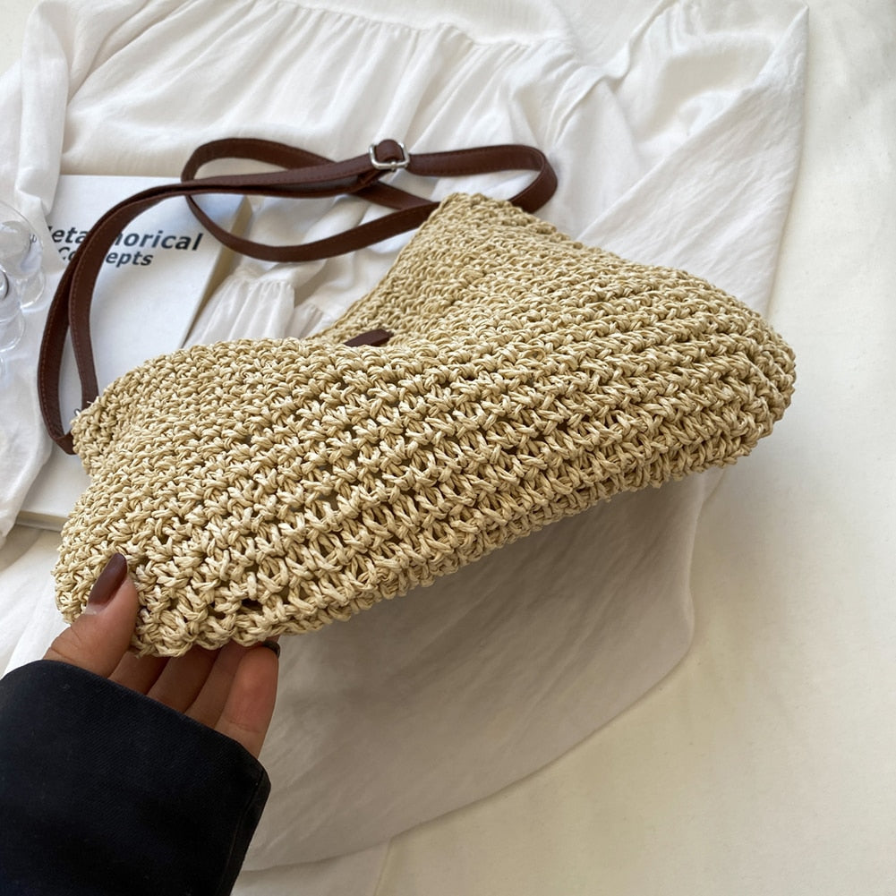 Sandsberg | Boho-Umhängetasche | Geflochtenes Design mit Großem Stauraum | Naturfarben