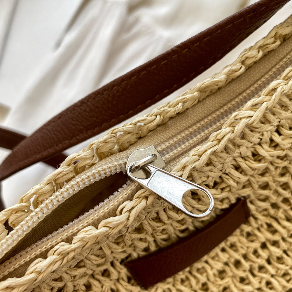 Sandsberg | Boho-Umhängetasche | Geflochtenes Design mit Großem Stauraum | Naturfarben