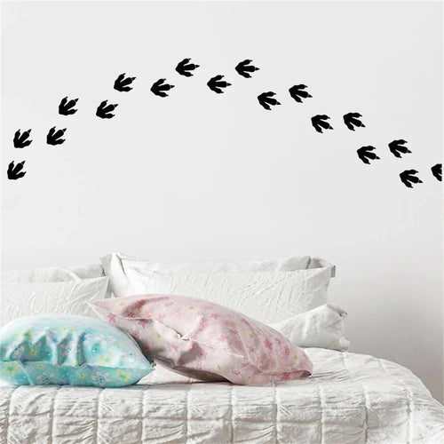 Dino-Fußabdruck-Wandaufkleber Set aus 27 Stück Vinyl PVC Wandsticker für das Kinderzimmer abnehmbar Peel N Stick Aufkleber für das Kinderzimmer kreative DIY Wohnkultur