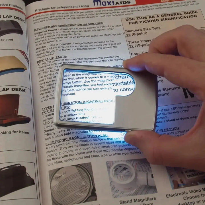 Doppellinsen-Vergrößerungsglas mit LED-Beleuchtung – Kompakt und taschenfreundlich