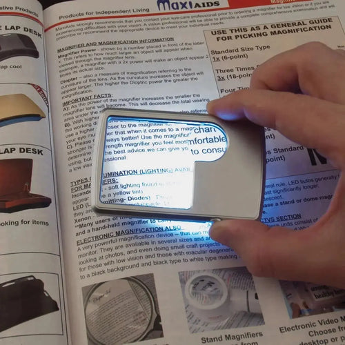 Doppellinsen-Vergrößerungsglas mit LED-Beleuchtung – Kompakt und taschenfreundlich